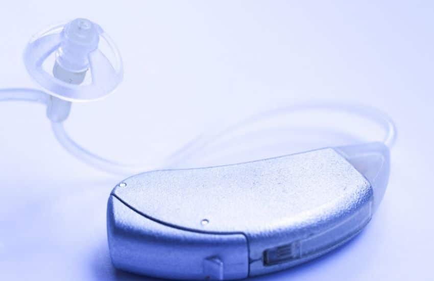 Closer look of the cochlear implant.
